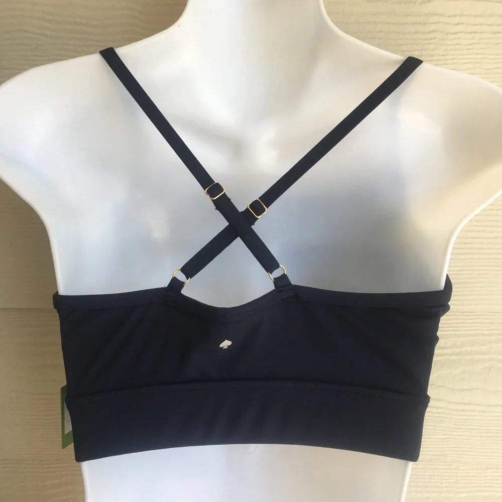 Kate Spade New York Navy White Colorblock Sports Bra Tank Size Small NWT